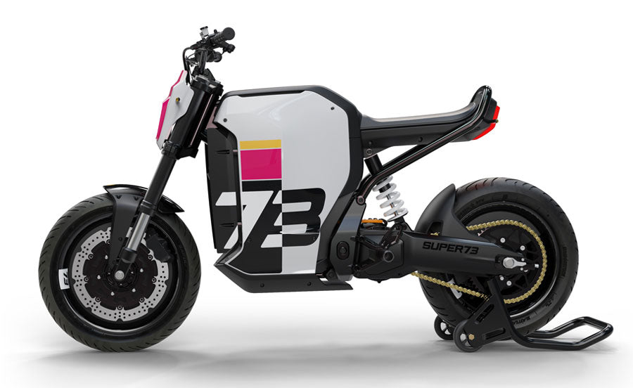 Super73-C1X electric motorbike side shot